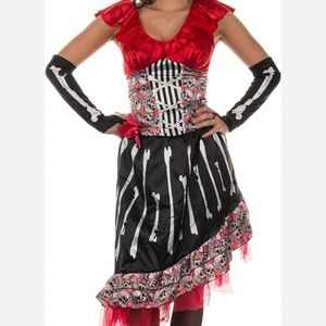 Adult Woman Day Of Dead Skeleton Bride Costume - Size Small 4-6 NWT